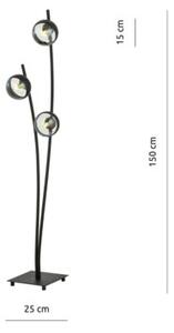 Lampa stojąca podłogowa Emibig 3xE14 40W HUNTER LP3 BLACK/STRIPE 1101/LP3