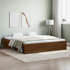Rama łóżka, brązowy dąb, 180x200 cm, super king size