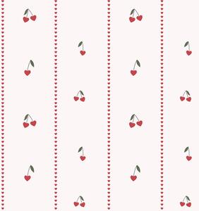 Tapeta do pokoju dziecięcego Wisienki pink