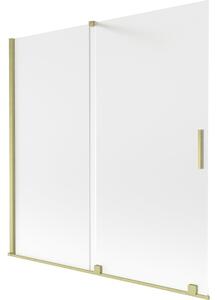 Mexen Velar parawan nawannowy 2-skrzydłowy rozsuwany 160 x 150 cm, szron, złoty szczotkowany - 896-160-000-31-55