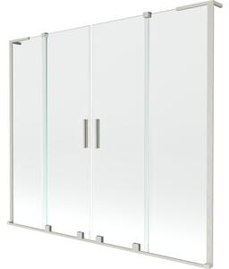 Mexen Velar L Duo parawan nawannowy 2-skrzydłowy rozsuwany 170 x 150 cm, transparent, nikiel szczotkowany - 896-170-003-02-97