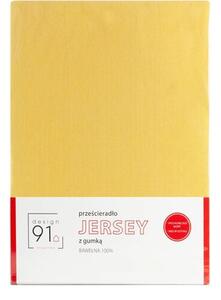 Prześcieradło EUROFIRANY Jersey D91 z gumką 90 x 200 cm Musztardowy