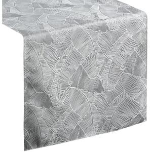 Bieżnik EUROFIRANY Isla 40 x 140 cm Srebrno-biały
