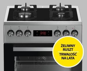 Kuchnia BEKO FSMT55330DXDS Pieczenie 3D Rożen Grill Termoobieg Czyszczenie parą