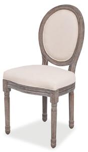 Krzesła stołowe, 2 szt., kremowe, obite tkaniną