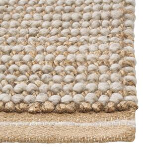 Dywan beżowy wełniany 80 x 150 cm ręcznie przędzony pętelkowy Banoo Beliani