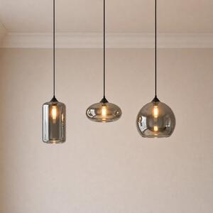 Lampa Wisząca Lindby, Marla, ściemnialny, szary, salon, metal, nowoczesny