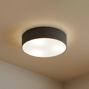 Lampa Sufitowa Lindby, Sebatin, ściemnialny, szary, sypialnia, tkanina | tekstylia, nowoczesny