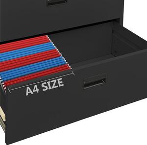 Antracytowa szafka na dokumenty z kluczem - Plaza 3X