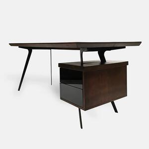 Designerskie biurko dębowe na metalowych nogach do biura VITA