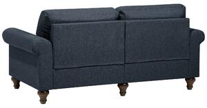Sofa trzyosobowa z tkaniny ciemnoszara lite drewno z poduszkami do salonu Otra Beliani