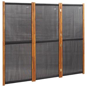 Parawan 3-panelowy, czarny, 210 x 180 cm