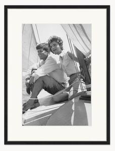 Oprawiony druk cyfrowy John & Jackie Kennedy Sailing