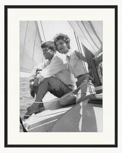 Oprawiony druk cyfrowy John & Jackie Kennedy Sailing