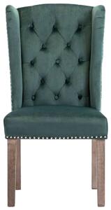 Ciemnozielone krzesło tapicerowane z kołatką - Oksana