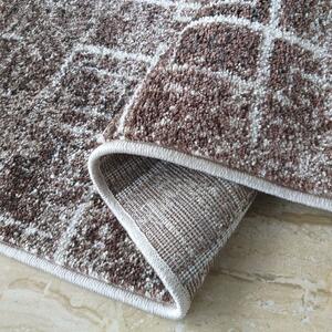 Brązowy dywan w kafelkowy wzór - Vito