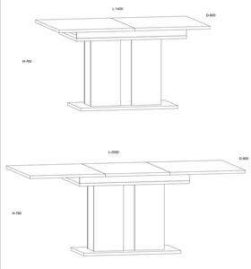 Stół rozkładany dąb artisan - Imatra 12X