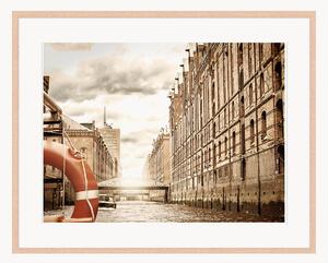 Oprawiony druk cyfrowy The Old Speicherstadt In Hamburg