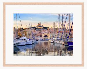 Oprawiony druk cyfrowy Old Port Of Marseilles