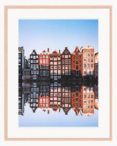Oprawiony druk cyfrowy Houses Reflections At Night