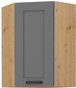 Szafka kuchenna wisząca górna narożna LUNA 58x58 GN-90 1F Szary/Dąb Artisan