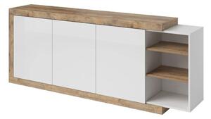 Komoda SINTRA 3D 220cm dÄ b samdal/biaÅy poÅysk