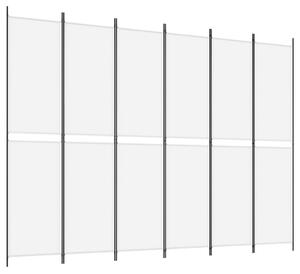 Parawan 6-panelowy, biały, 300x220 cm, tkanina