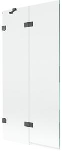 Mexen Lunar parawan nawannowy 2-skrzydłowy lewy 90 x 150 cm, transparent, gun gray szczotkowany - 897-090-100-66-00-L