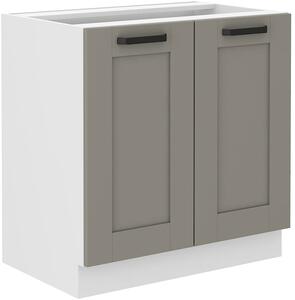 Szafka kuchenna dolna LUNA 80 D 2F BB Gliniasty Szary/Biały
