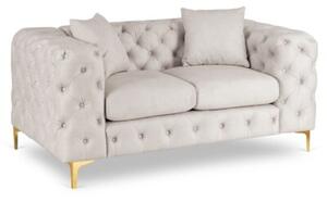 Sofa SORRENTO 2S Dwuosobowa Kremowa Welurowa Nowoczesna Glamour