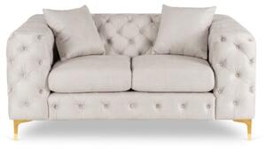 Sofa SORRENTO 2S Dwuosobowa Kremowa Welurowa Nowoczesna Glamour