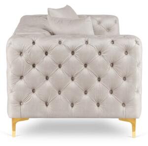 Sofa SORRENTO 2S Dwuosobowa Kremowa Welurowa Nowoczesna Glamour