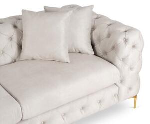 Sofa SORRENTO 2S Dwuosobowa Kremowa Welurowa Nowoczesna Glamour
