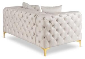 Sofa SORRENTO 2S Dwuosobowa Kremowa Welurowa Nowoczesna Glamour