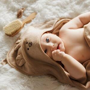 Ręcznik z kapturem BABYONO 1553/06 100 x 100 cm Ciemnobeżowy