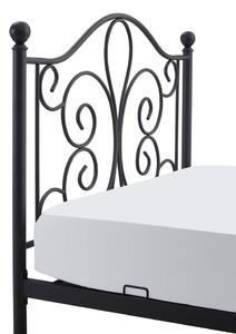 Czarne metalowe łóżko 120x200 cm - Lafio
