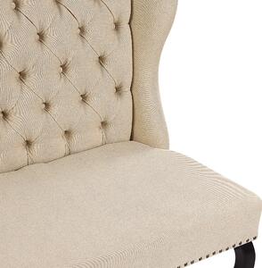 Sofa 2-osobowa tapicerowana beżowa uszak drewniane nogi pikowana ławka kuchenna Torsby Beliani