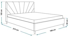 Miętowe tapicerowane łóżko 160x200 - Marina
