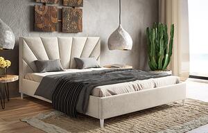 Kremowe tapicerowane łóżko 180x200 - Marina