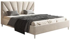 Kremowe tapicerowane łóżko 180x200 - Marina