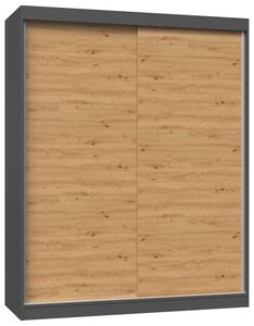 Nowoczesna szafa do przedpokoju dąb artisan antracyt 160 cm - Stoflis 6X