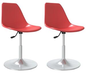 Obrotowe krzesła stołowe, 2 szt., czerwone, PP