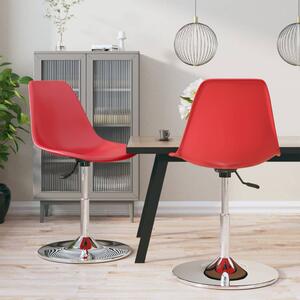 Obrotowe krzesła stołowe, 2 szt., czerwone, PP