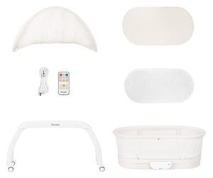 Łóżeczko LIONELO z wagą i funkcją kołyski Coral White