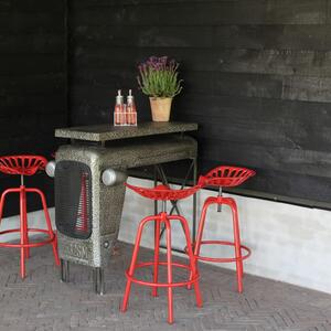 Esschert Design Stołek barowy w formie siedziska z traktora, czerwony