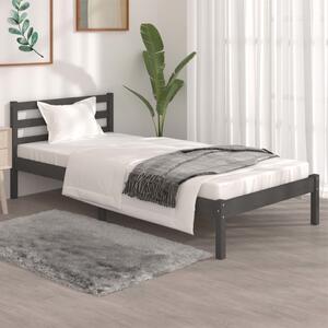 Rama łóżka, lite drewno sosnowe, 90x190 cm, szara, pojedyncza
