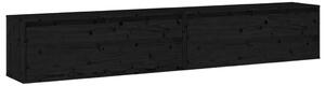 Szafki ścienne, 2 szt., czarne, 100x30x35 cm, drewno sosnowe