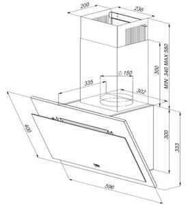 Okap BEKO HCA63420B Czarny 405m3/h 68dB klasa C OÅwietlenie LED