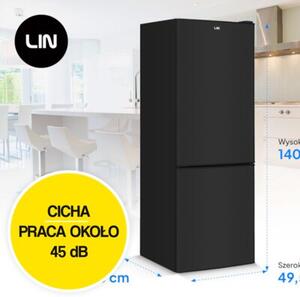 Lodówka LIN LI-BFD166 140.5cm Czarna