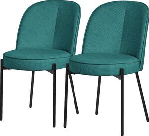 ML-Design krzesa do jadalni zestaw 2 krzese kuchennych petrol wykonane z poliestru z metalowymi nogami krzeso do salonu z oparciem tapicerowane krzesa do jadalni kuchni